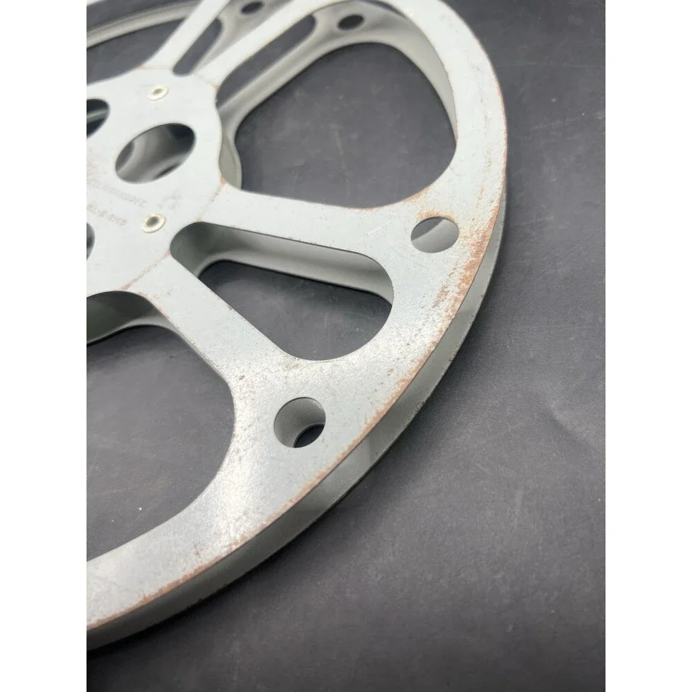 VTG Taylor Reel Corp 16MM 1200 Ft Metal Film Reel MIL-R-214D Rochester NY Gray